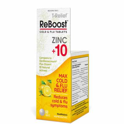 ReBoost Cold & Flu Tablets Zinc +10 Lemon by MediNatura