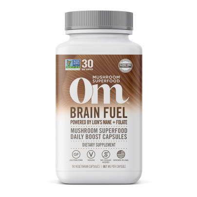Brain Fuel Mushroom Superfood Capsules by Om Organic Mushroom Nutrition